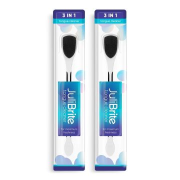 JuliBrite Tongue Cleaner 2-Pack (Black)