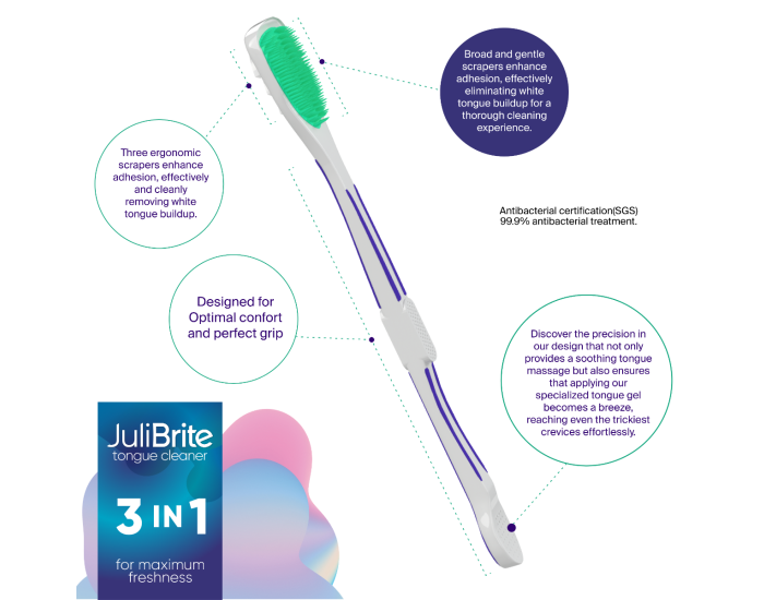 JuliBrite Tongue Cleaner - Premium Tongue Scraper & Fresh Tongue